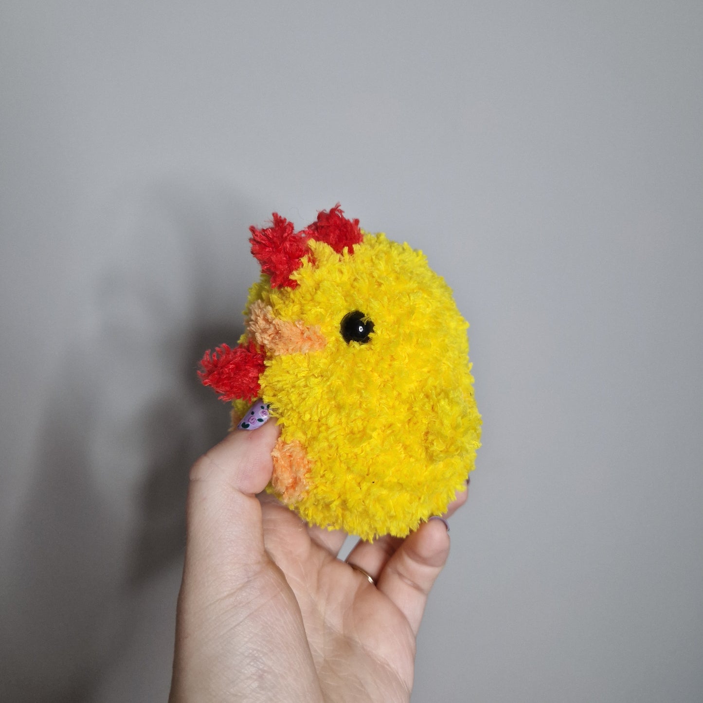 Yellow chicken fluffy small crochet plushie
