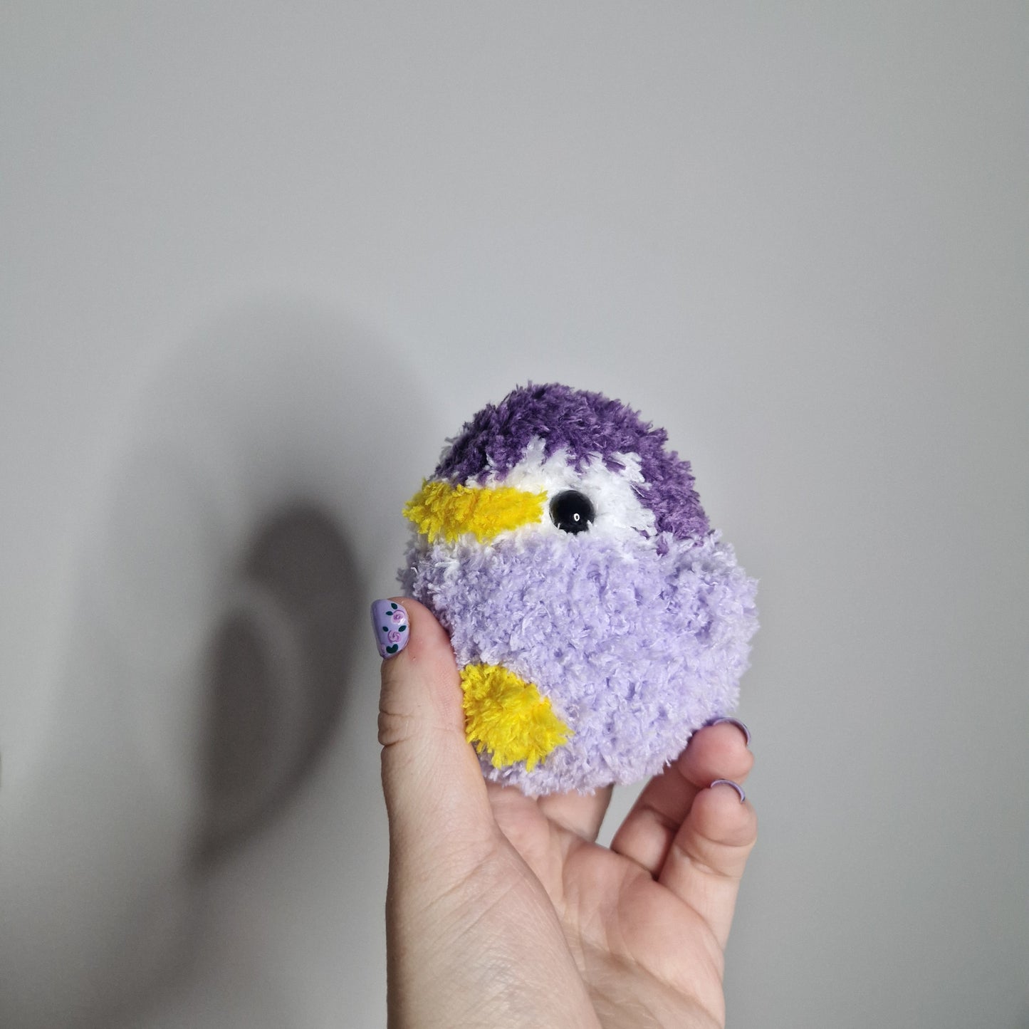 Purple penguin fluffy small crochet plushie
