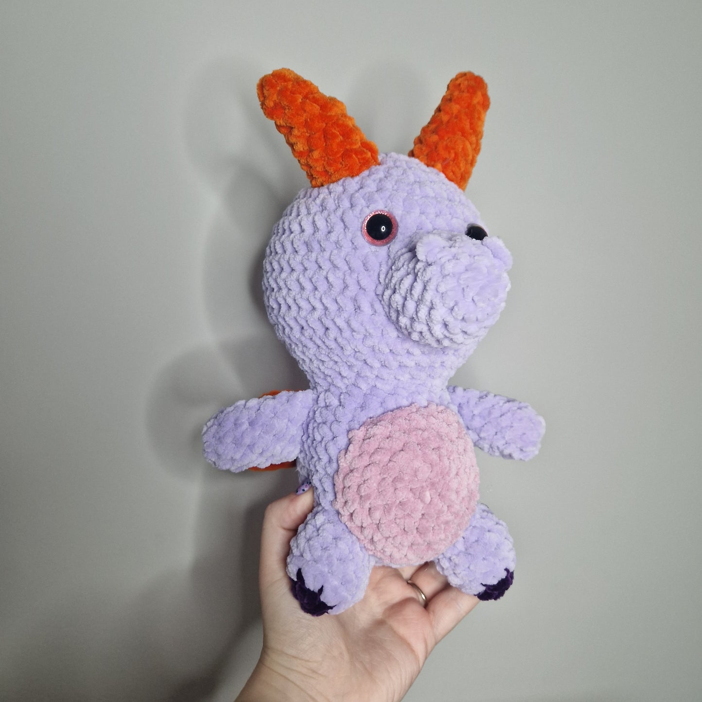 Lilac imagination dragon crochet plushie