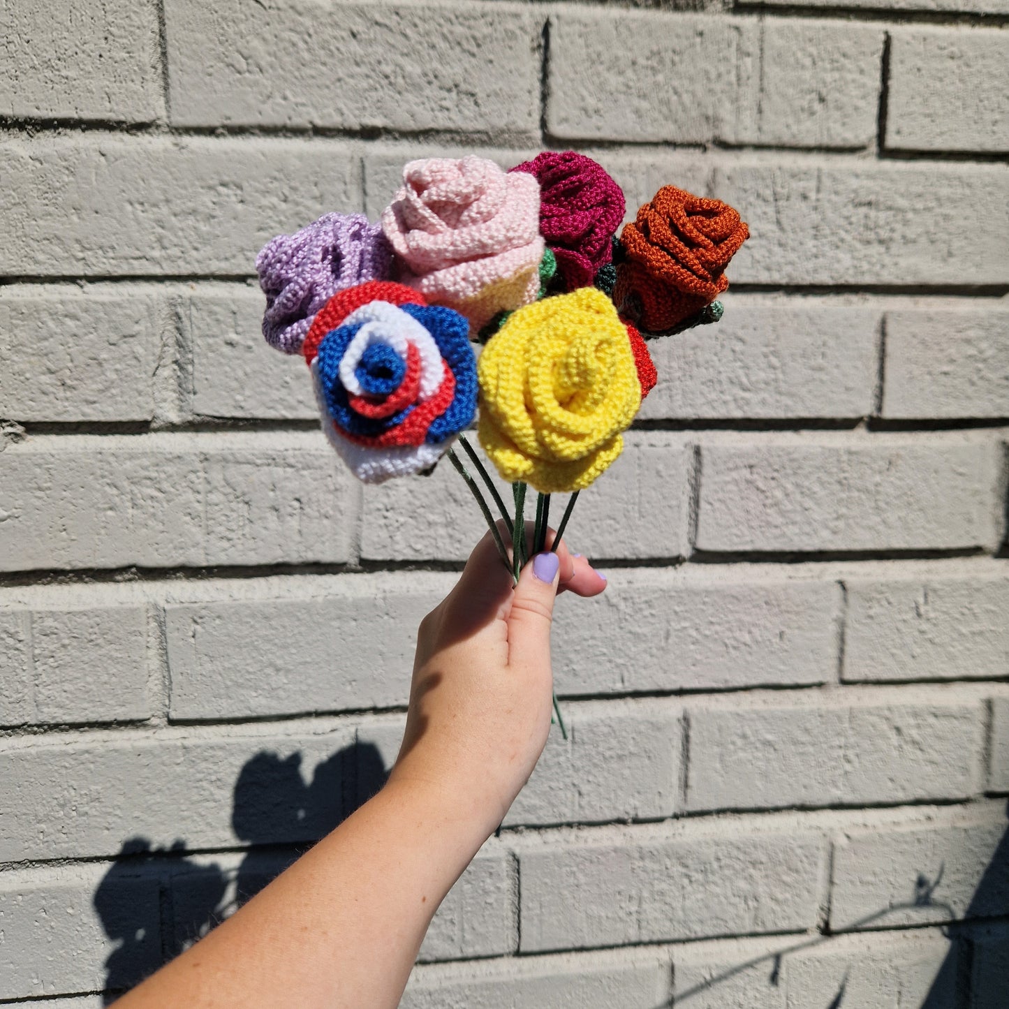 Rose microcrochet stem - ready to ship