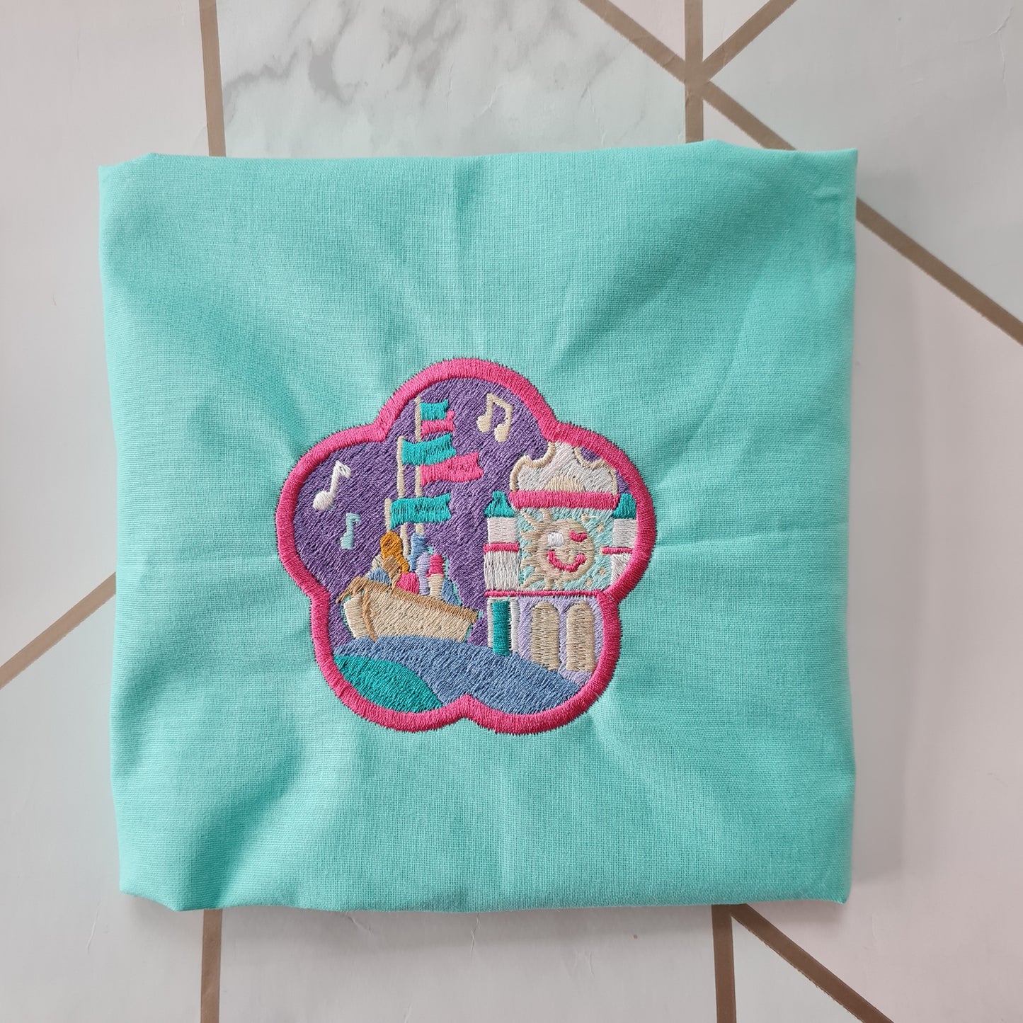 Small World iron-on embroidered patch