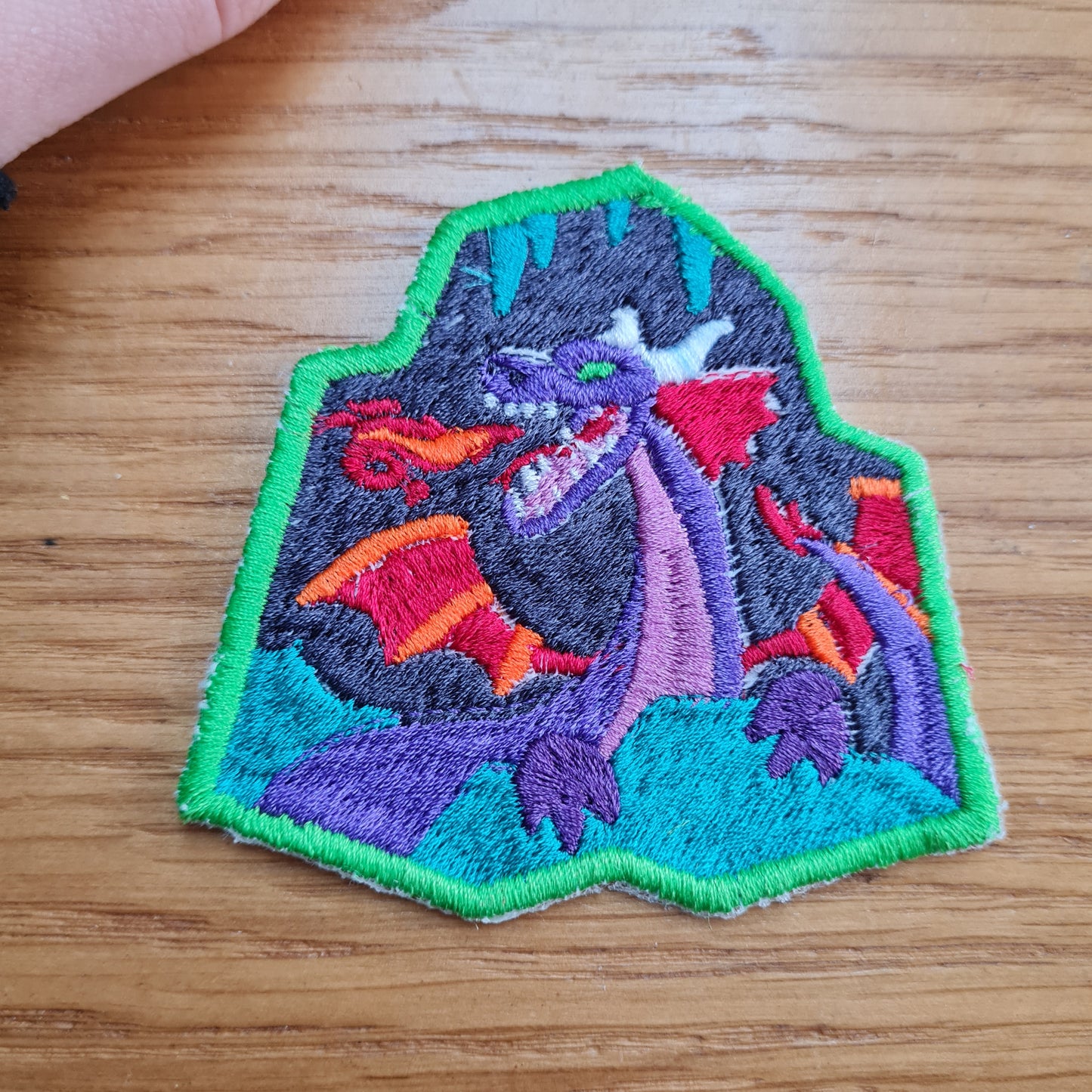 Practically perfect dragon 1 iron-on embroidered patch