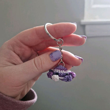 Octopus micro crochet keyring