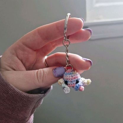 Octopus micro crochet keyring