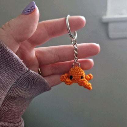 Octopus micro crochet keyring