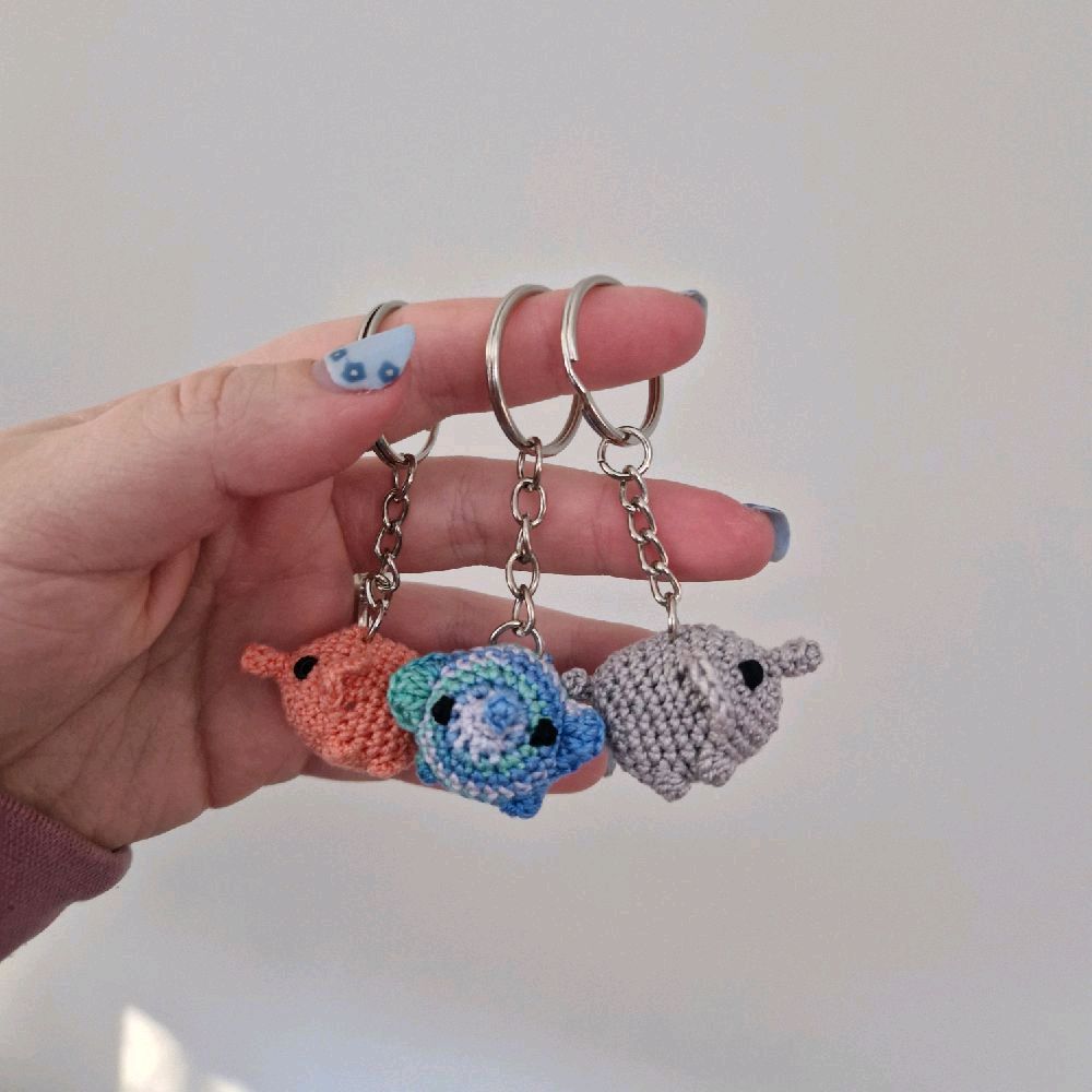 Elephant micro crochet keyring