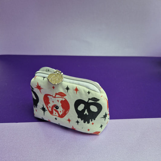 Poison apple lined mini triangle shaped pouch cosmetic bag with zipper