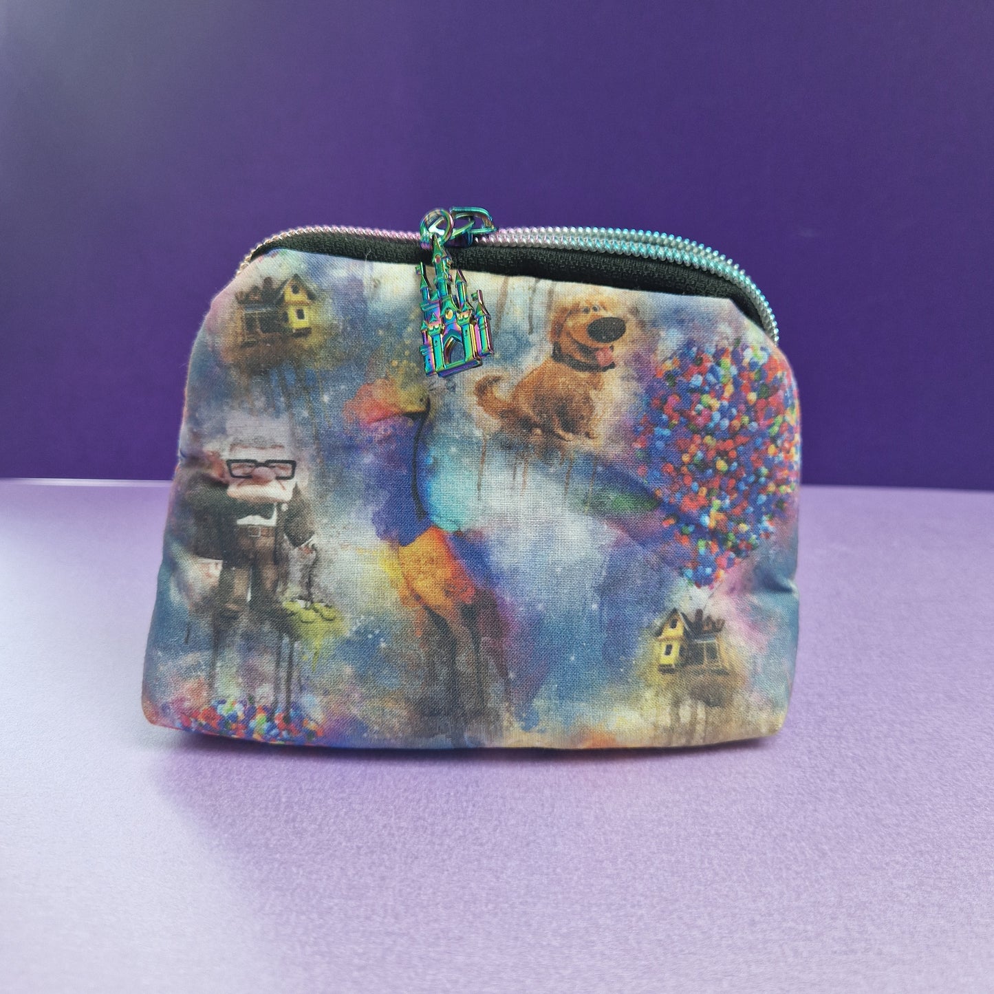 Wilderness Explorer mini triangle shaped pouch cosmetic bag with castle zipper pull