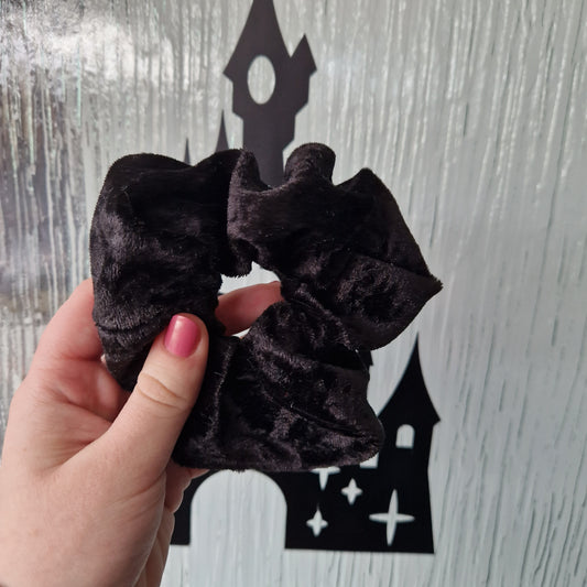 Black velvet hair scrunchie