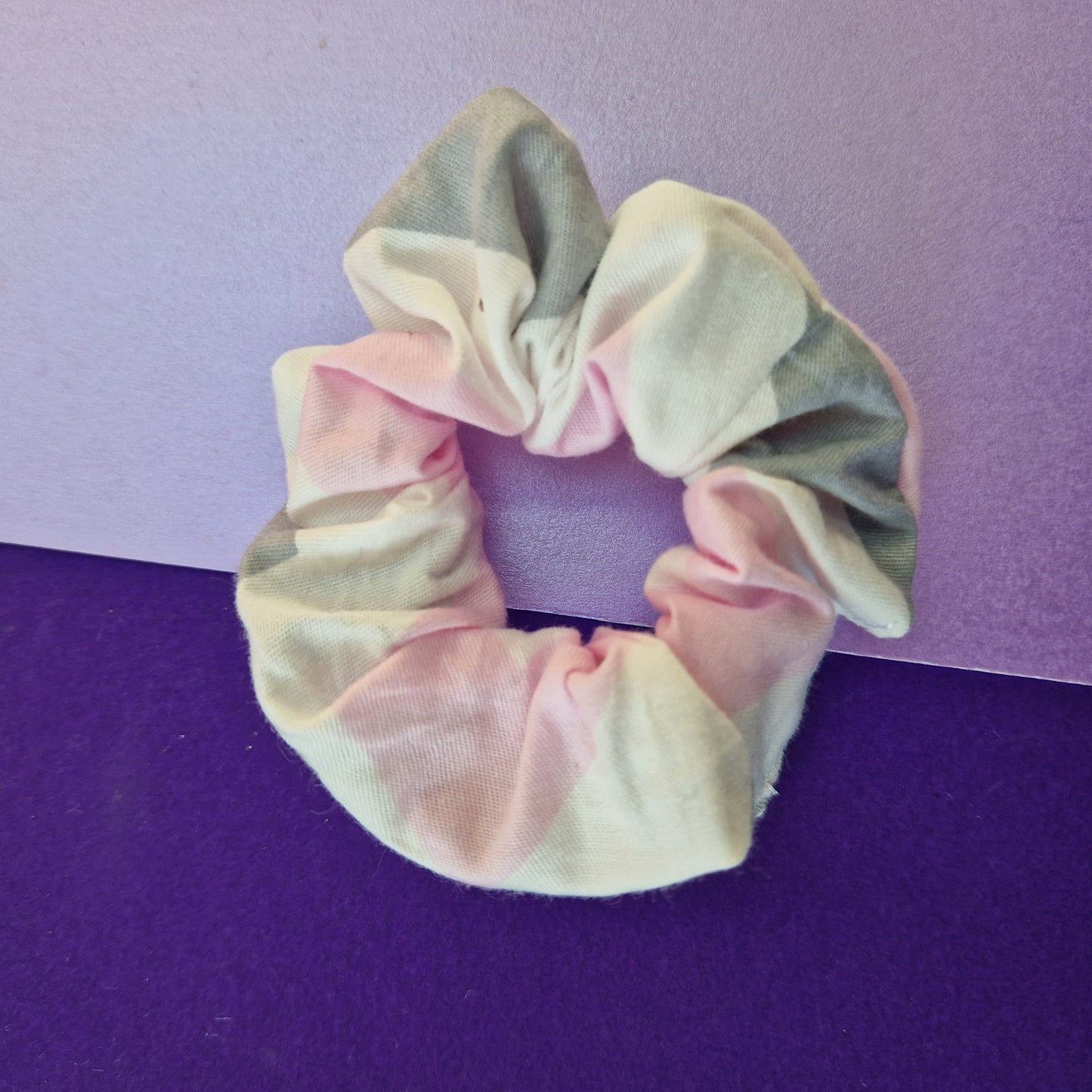 Pink chevron cotton hair scrunchie