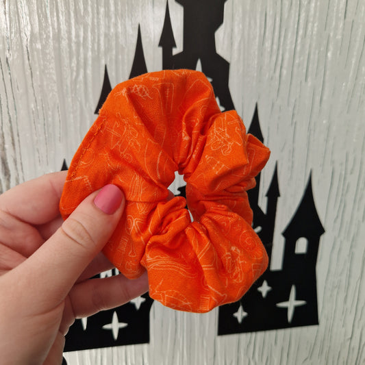 Orange science cotton hair scrunchie