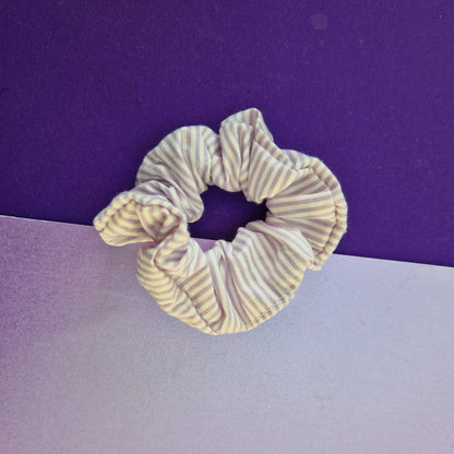 Purple stripe cotton hair scrunchie