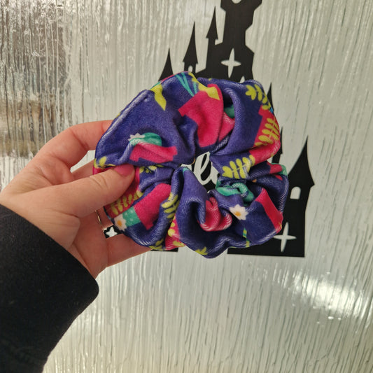 Velvet floral hair scrunchie