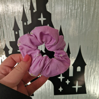 Lavender floral cotton hair scrunchie