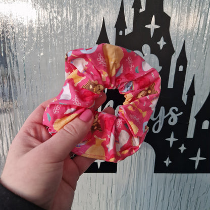 Pink bookworm cotton hair scrunchie