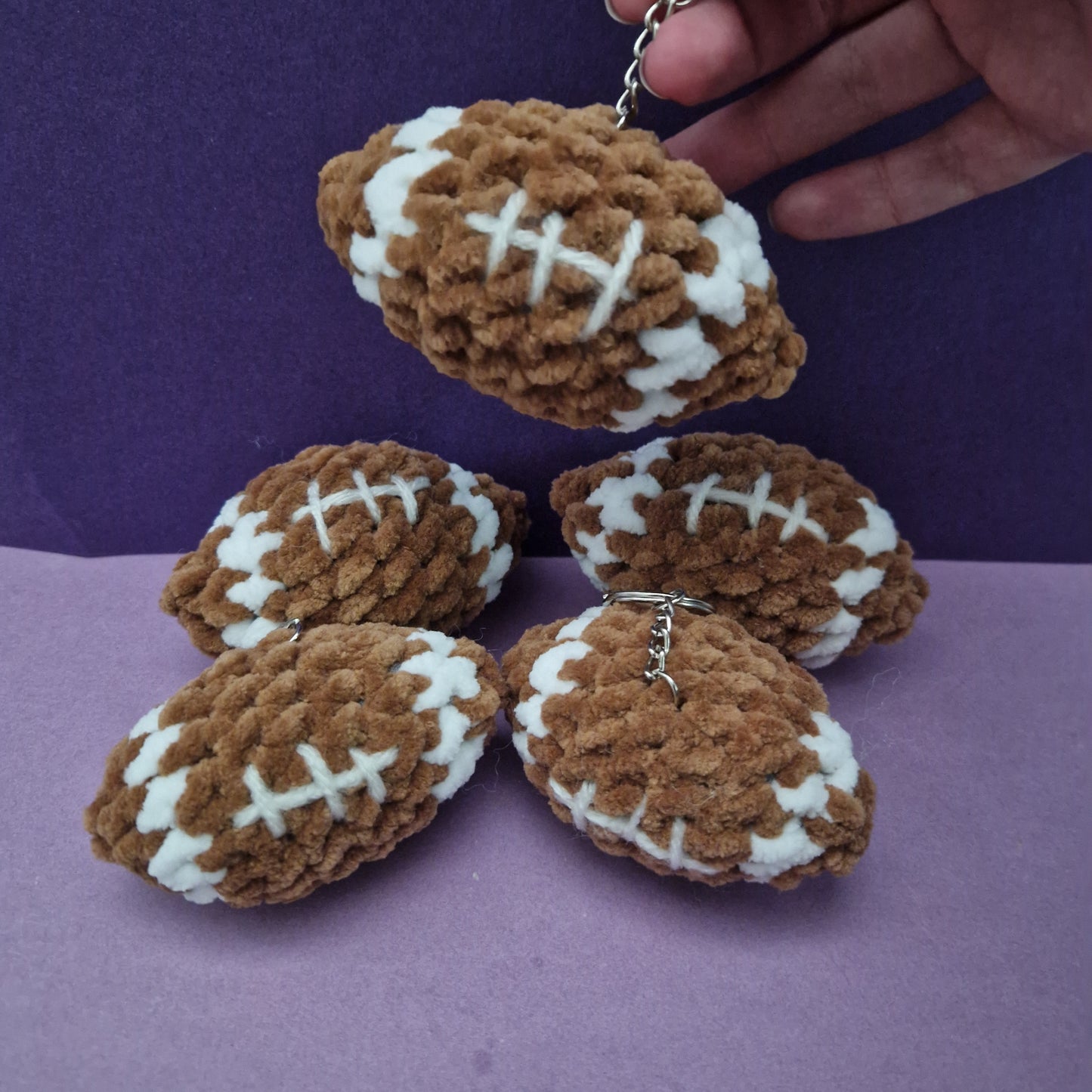 American Football crochet keyring