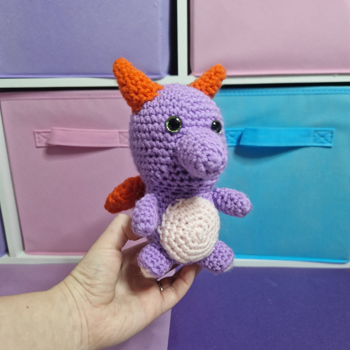 Purple crochet dragon
