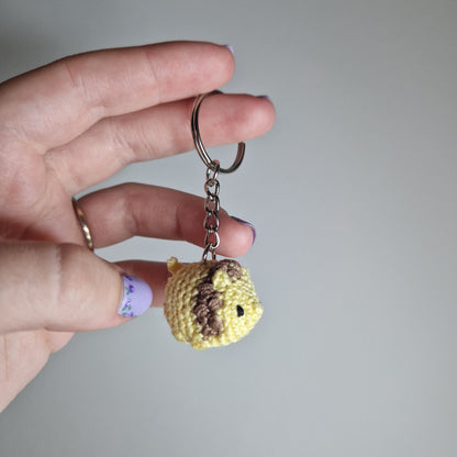 Light yellow Lion lace yarn micro crochet keyring