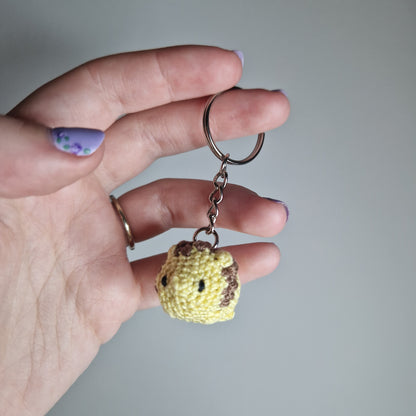 Light yellow Lion lace yarn micro crochet keyring