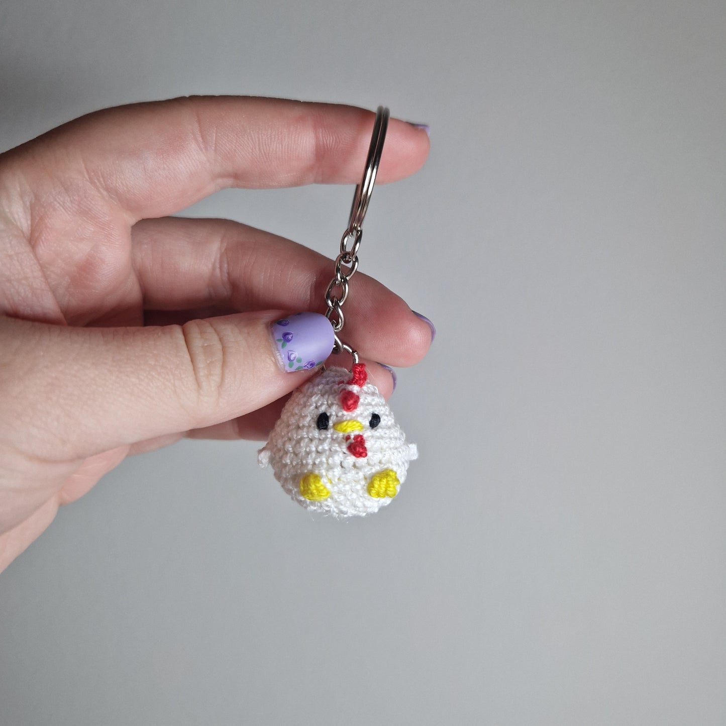 Chicken lace yarn micro crochet keyring