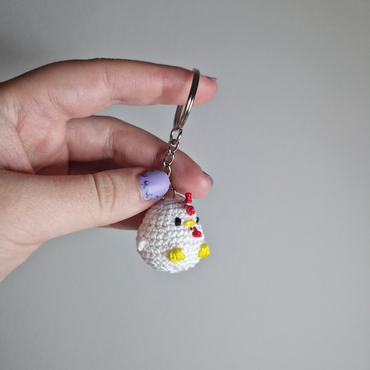 Chicken lace yarn micro crochet keyring
