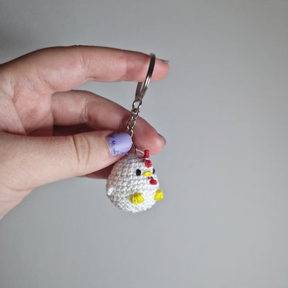 Chicken lace yarn micro crochet keyring