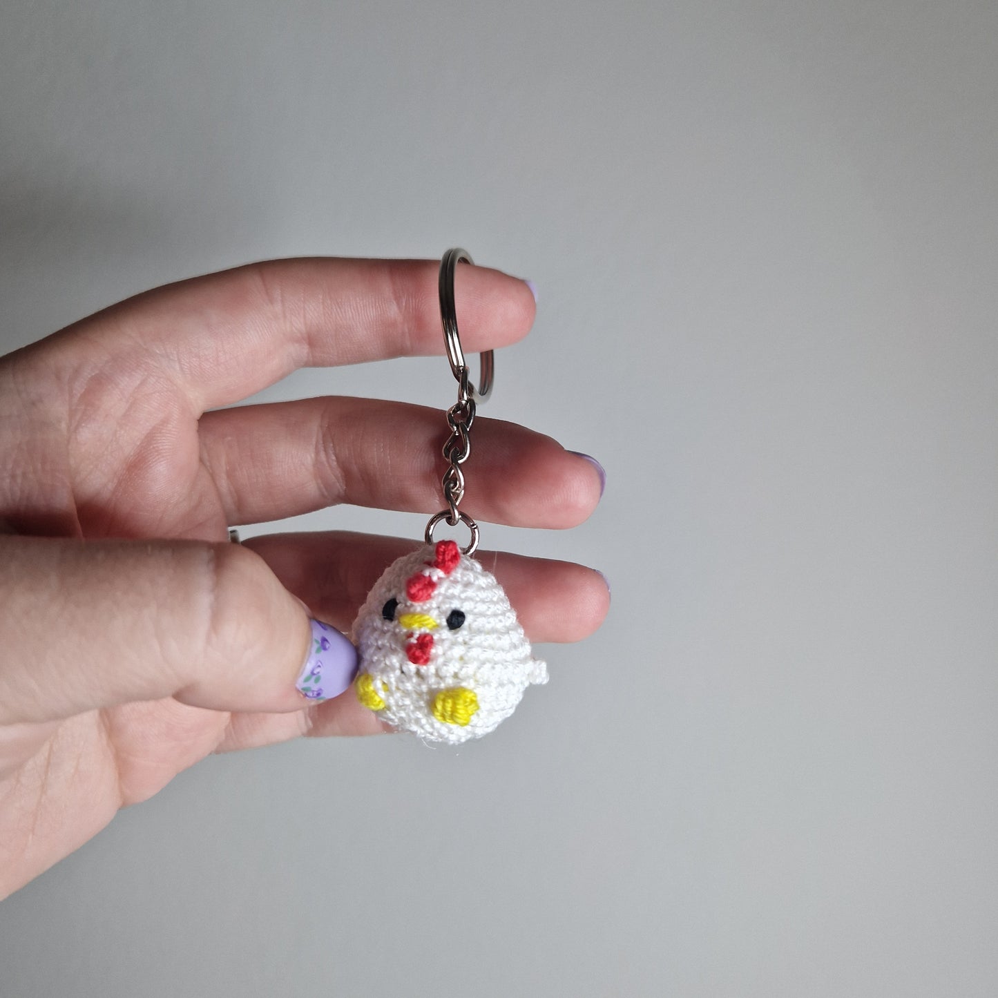 Chicken lace yarn micro crochet keyring