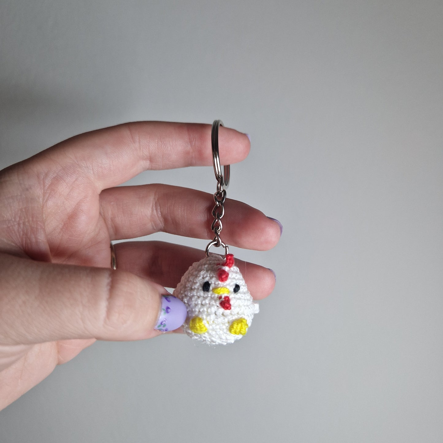 Chicken lace yarn micro crochet keyring