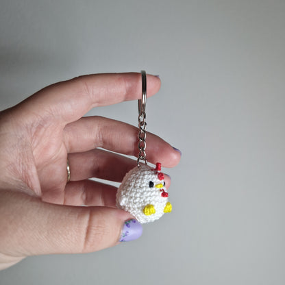 Chicken lace yarn micro crochet keyring
