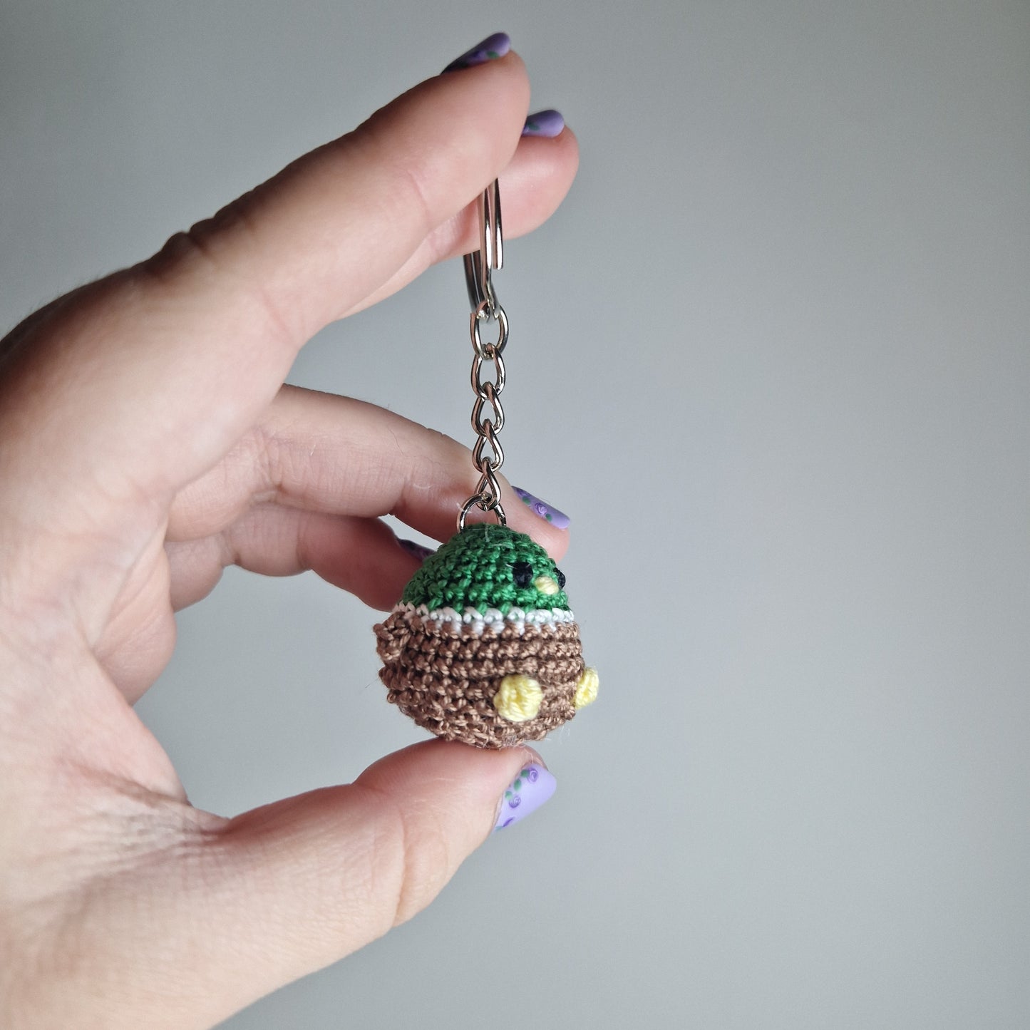 Mallard Duck lace yarn micro crochet keyring