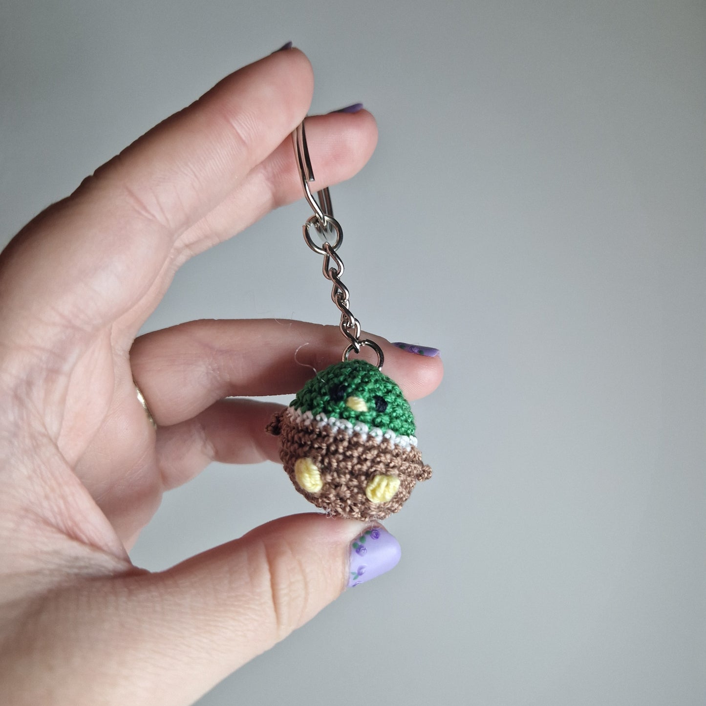 Mallard Duck lace yarn micro crochet keyring