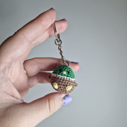 Mallard Duck lace yarn micro crochet keyring