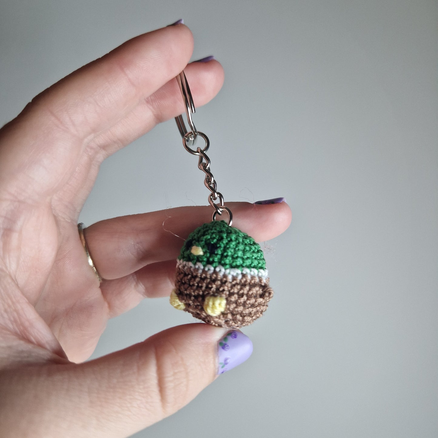 Mallard Duck lace yarn micro crochet keyring
