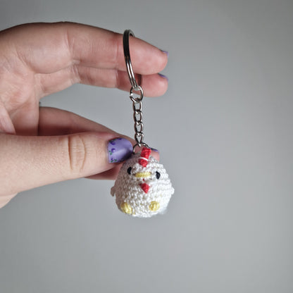 Light yellow lace yarn micro crochet keyring