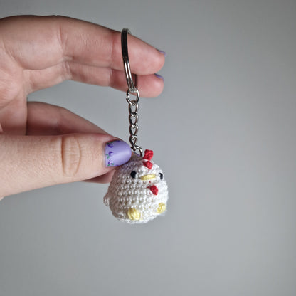 Light yellow lace yarn micro crochet keyring