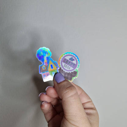 Wilderness Explorer sticker single or duo with a holographic outline