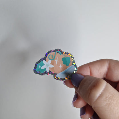 Home Before Midnight sticker with a glitter outline