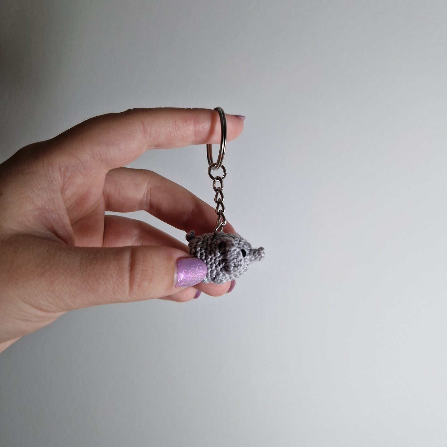 Elephant micro crochet keyring