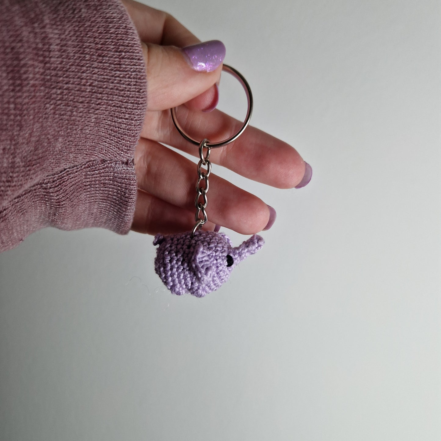Elephant micro crochet keyring