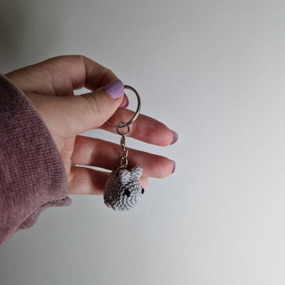 Bunny rabbit micro crochet keyring