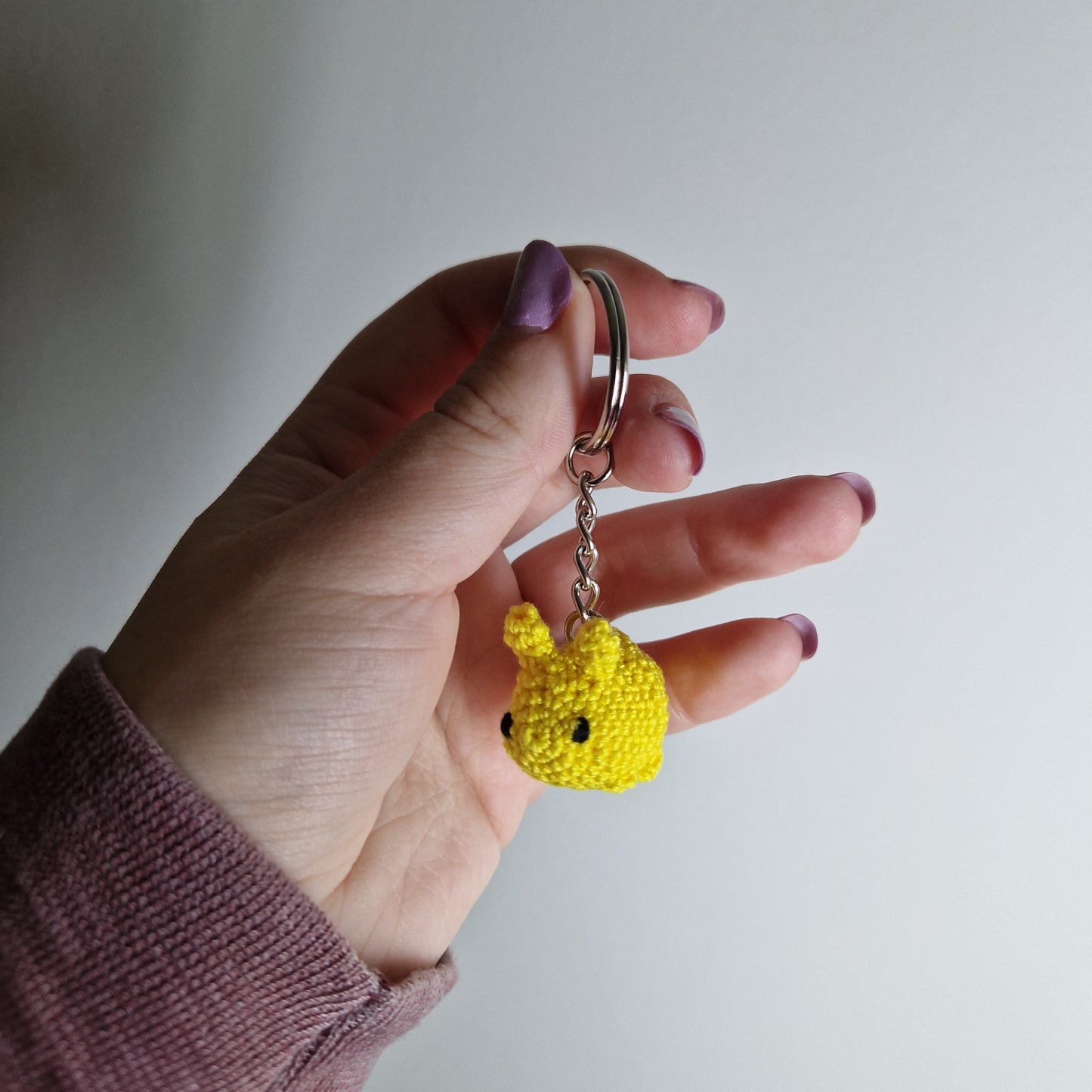 Bunny rabbit micro crochet keyring