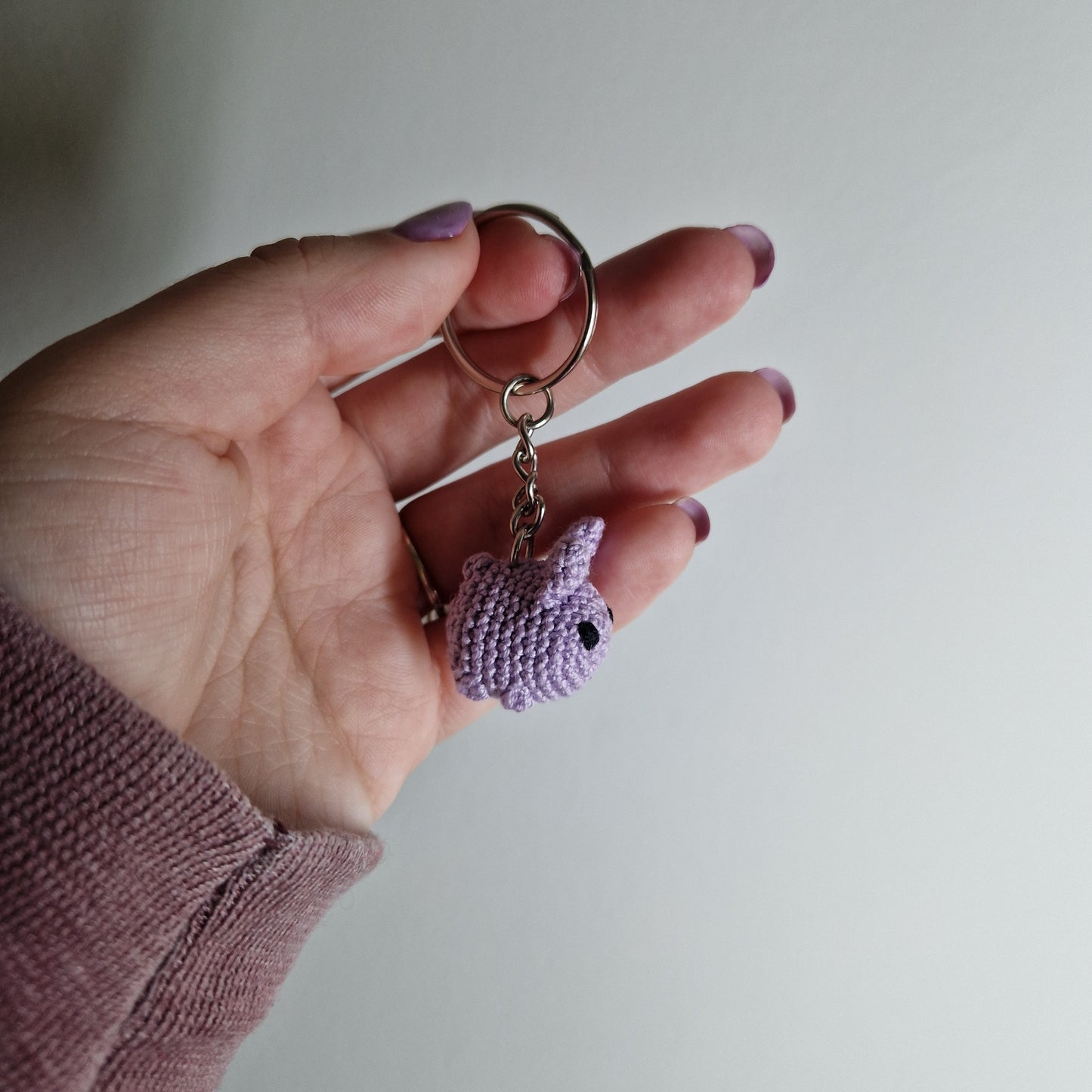 Bunny rabbit micro crochet keyring