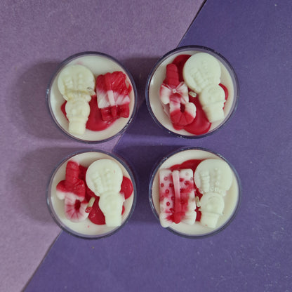 Candy Cane Snowman tealight candle