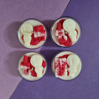 Candy Cane Snowman tealight candle