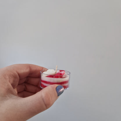 Candy Cane Snowman tealight candle