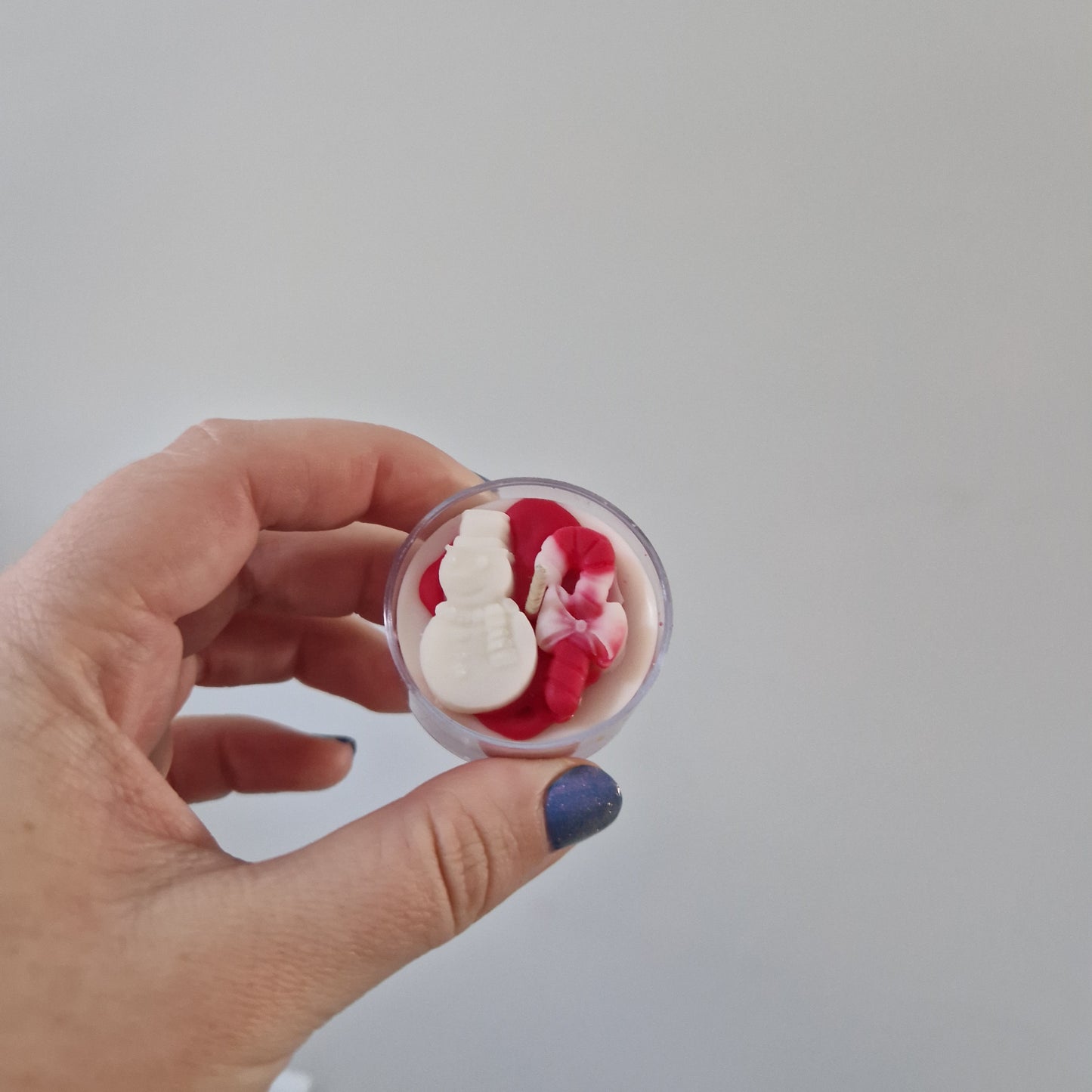 Candy Cane Snowman tealight candle