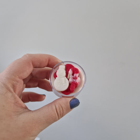 Candy Cane Snowman tealight candle