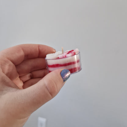 Candy Cane Snowman tealight candle