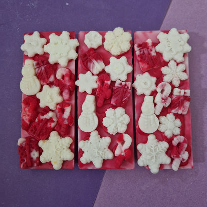 Candy Cane Snowman soy snap bar wax melt