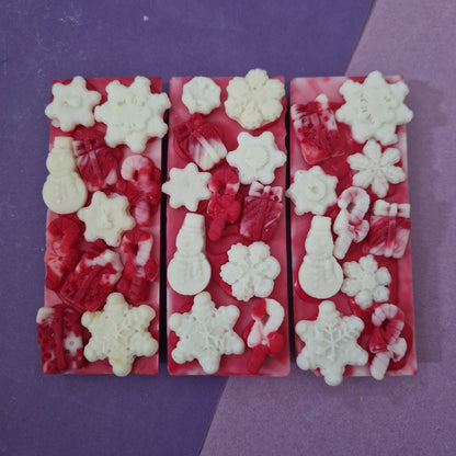 Candy Cane Snowman soy snap bar wax melt